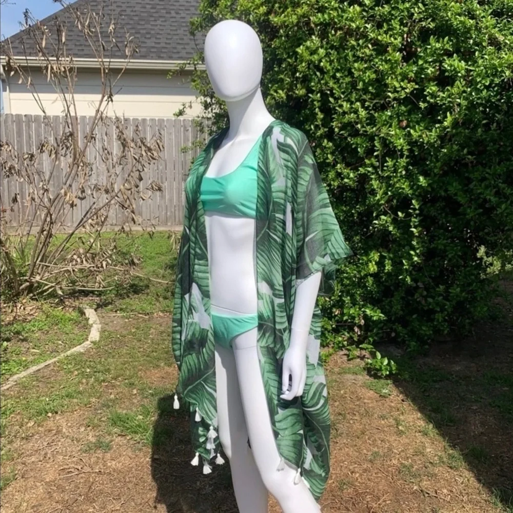 💋NWT Lovers + Friends Mint Green Wrapped Up Bikini Top - Picture 5 of 15